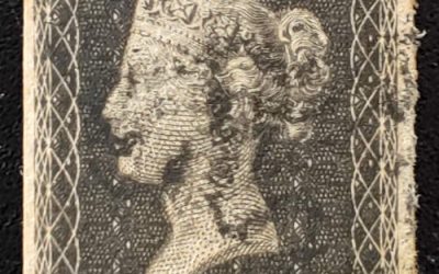 G.B. #1 VF Used 18409 1d Black position P-F Plate 10