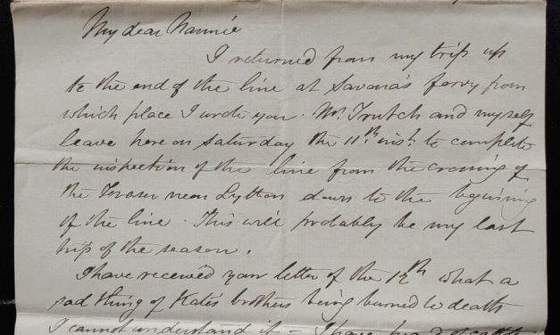 C.P.R. Engineer’s Office, New West, B.C. 4 Nov 1881 Smith letter