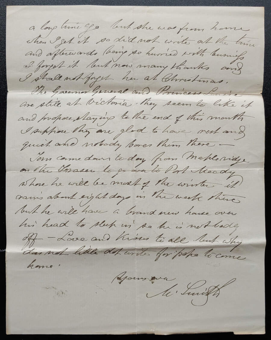 C.P.R. Engineer's Office, New West, B.C. 4 Nov 1881 Smith letter