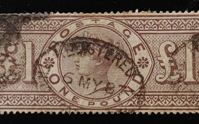G.B. #110 6 May 1887 Registered Used Pound Brown