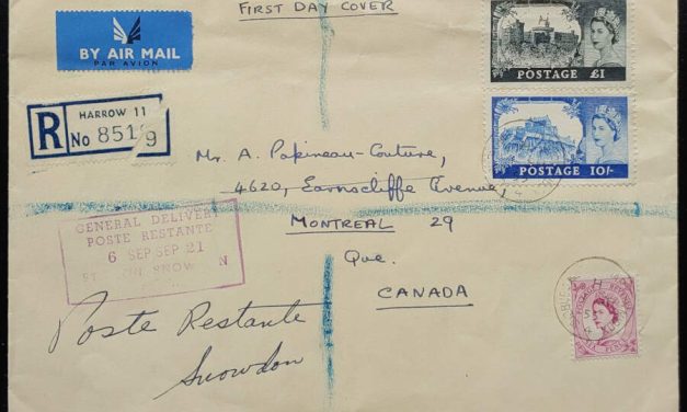 G.B. 1 Sep 1955 Registered QEII FDC to Montreal