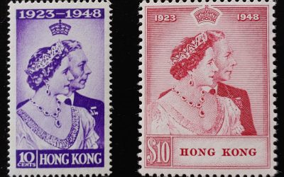 Hong Kong #178-179 Never Hinged 1948 Silver Wedding Set