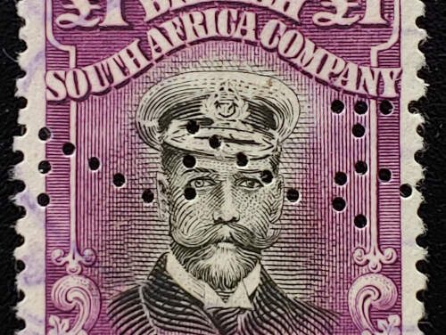 Rhodesia #138 F/VF Used Pound Admiral Perfin
