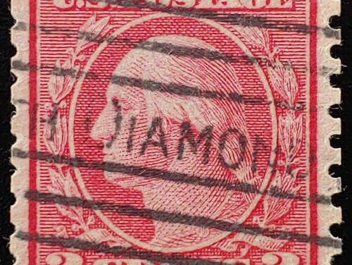 U.S.A. #491 VF Used 1916 2c Type 2 Coil w/ 1980 P.F. Cert.