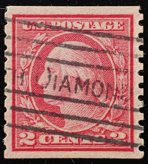 U.S.A. #491 VF Used 1916 2c Type 2 Coil w/ 1980 P.F. Cert. US$800