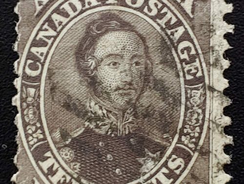 Canada #16 VG Used 1859/64 10c Black Brown