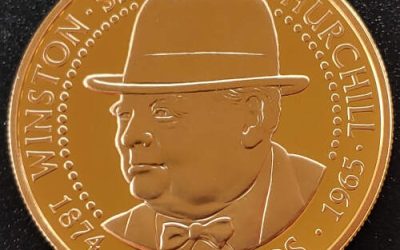 Alderney Proof 1999 Churchill Gold 5 Pounds 1.392oz