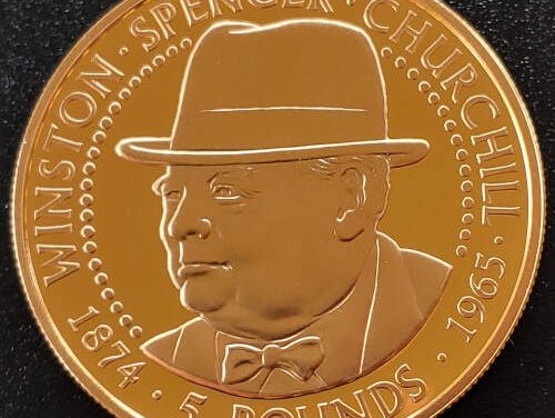 Alderney Proof 1999 Churchill Gold 5 Pounds 1.392oz