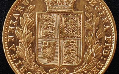 Australia XF 1884M Queen Victoria Shield Type Gold Sovereign .2355oz