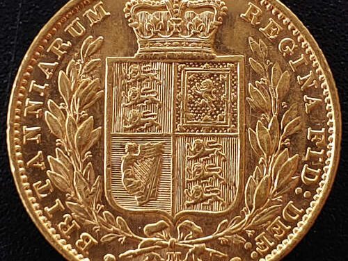 Australia XF 1884M Queen Victoria Shield Type Gold Sovereign .2355oz