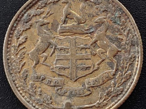 Hudson’s Bay Company XF 1857 punched 1/2 Made Beaver Token