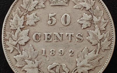 Canada VF 1892 Queen Victoria Silver 50 Cents