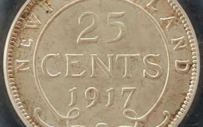Newfoundland PCGS MS64 1917 George V Silver 25 Cents