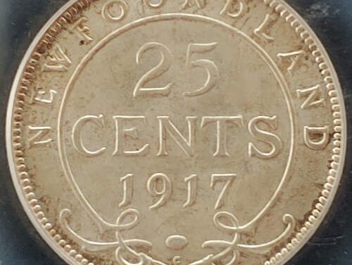 Newfoundland PCGS MS64 1917 George V Silver 25 Cents