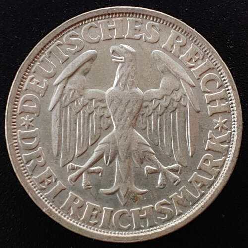 Germany Unc 1928D Commemorative Silver 3 Reichsmark US$1300