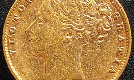 Australia XF 1885 QV Shield Type Gold Sovereign, trifle rim nick .2355oz