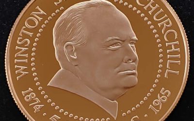 Guernsey Proof 1999 Churchill Gold 5 Pounds 1.392oz
