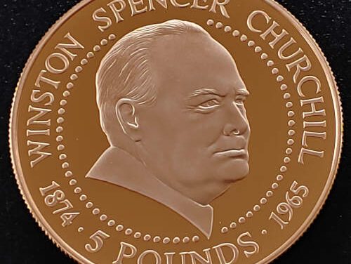 Guernsey Proof 1999 Churchill Gold 5 Pounds 1.392oz