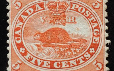 Canada #15 Fine Mint 1859 5c Beaver