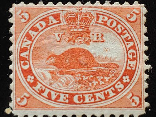 Canada #15 Fine Mint 1859 5c Beaver