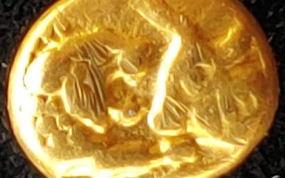 Kings of Lydia, Croesus circa 564-550 BC .7gm Gold Hemihekte