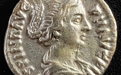 Faustina, Jr. 161-175 AD 3.25gm Silver Denarius w/ Concordia etc