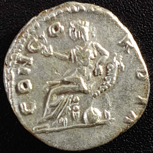 Faustina, Jr. 161-175 AD 3.25gm Silver Denarius w/ Concordia etc