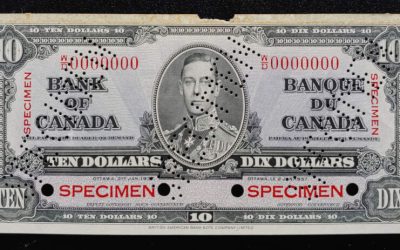 Canada prefix W/D 1937 Specimen George VI $10