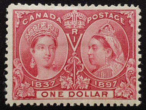 Canada #61 F/VF Mint HR 1897 $1 Jubilee