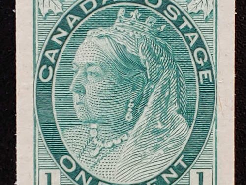 Canada #75P VF 1898 1c Gray Green Plate Proof only 520 printed