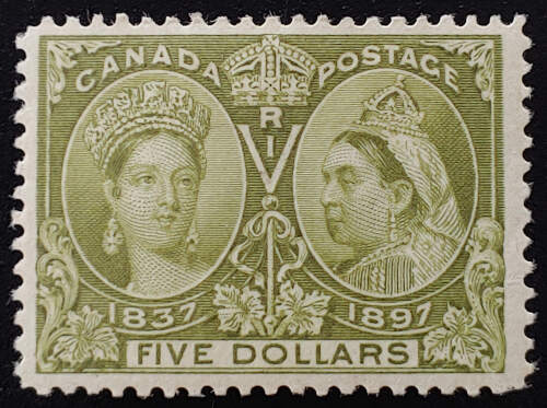 Canada #65 Fine+ Mint HR 1897 $5 Jubilee