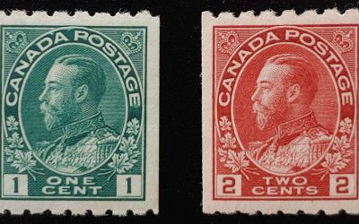 Canada #123-124 VF Mint Admiral Coil duo, last HR