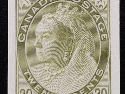 Canada #84P VF 1900 20c Olive Green Plate Proof