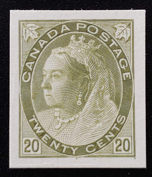 Canada #84P VF 1900 20c Olive Green Plate Proof $850
