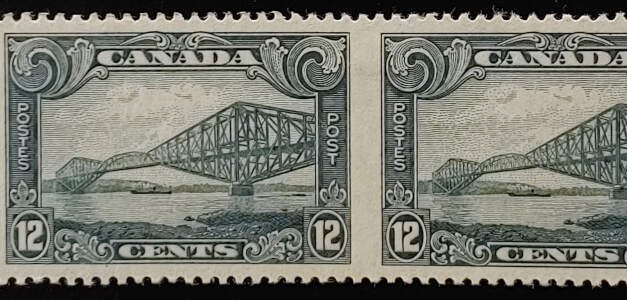 Canada #156b VF Mint 12c Perf by Imperf Horizontal Pair