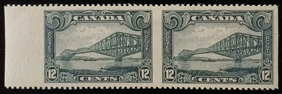 Canada #156b VF Mint 12c Perf by Imperf Horizontal Pair $250