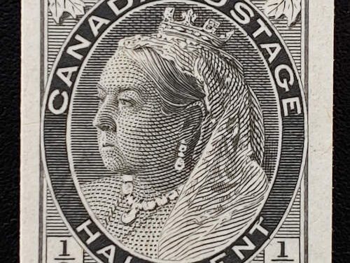 Canada #74P VF 1898 1/2c Plate Proof on India paper on card