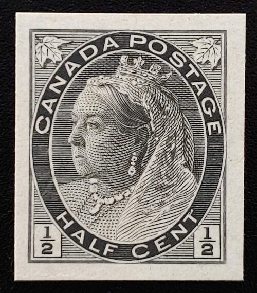 Canada #74P VF 1898 1/2c Plate Proof on India paper on card $200