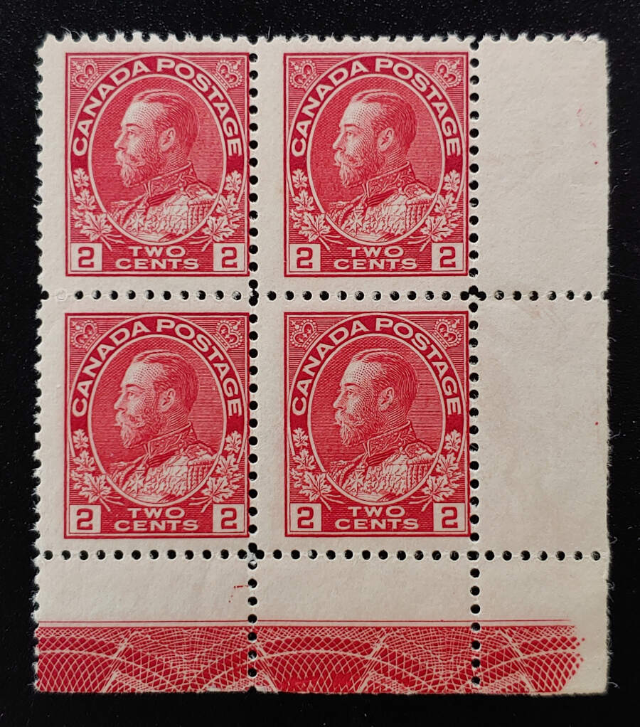 Canada #106LW Fine stamps NH LR 2c Inverted Type C Lathework Blk