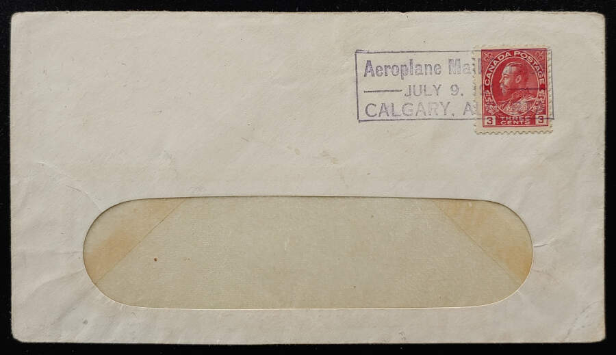 Canada #109 9 July 1918 Calgary 3c Stinson Flight Cover US$3000