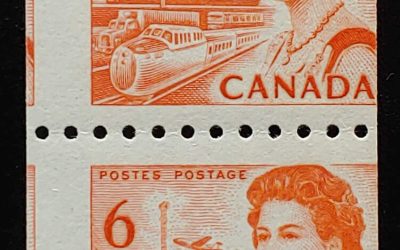 Canada #468A Never Hinged 1969 6c unlisted Miscut Coil Pair