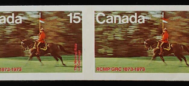 Canada #614a VFNH 1973 15c Imperf Pair