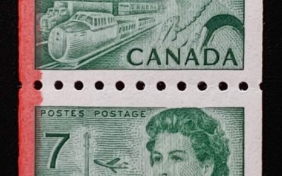 Canada #549 VFNH 1971 7c unlisted Red Line Coil Pair ex Bileski