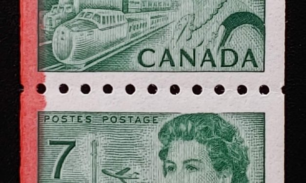 Canada #549 VFNH 1971 7c unlisted Red Line Coil Pair ex Bileski