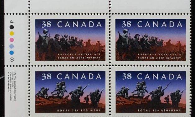 Canada #1250a VFNH 1989 38c Regiments UL Plate Block (4)