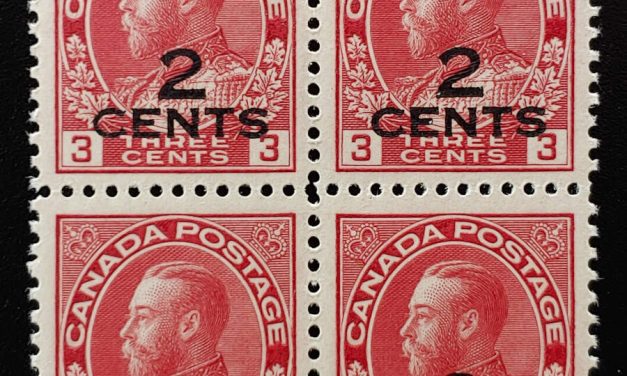 Canada #140 F/VF+ Never Hinged 1926 2c on 3c Admiral Block