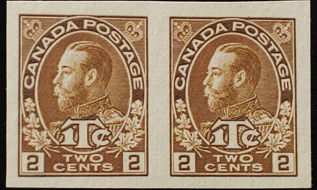 Canada #MR4b VF Unused War Tax Imperforate Pair