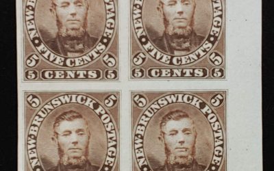 N.B. #5P VF 1860 5c Connell Plate Proof Block (4)