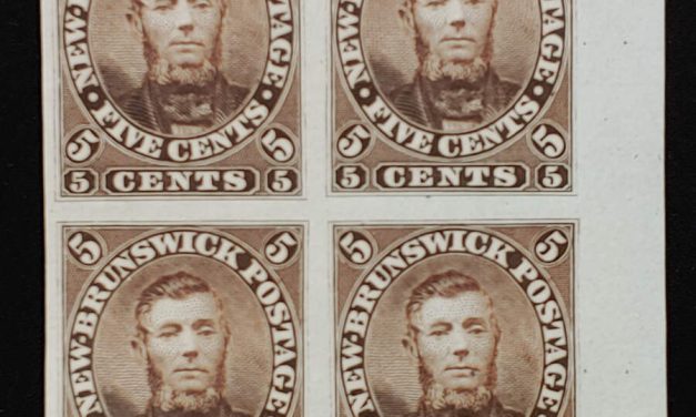 N.B. #5P VF 1860 5c Connell Plate Proof Block (4)
