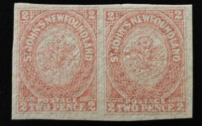 Newfoundland #17 VFNH 1861/62 2c Rose Imperforate Pair
